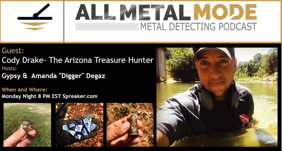 Join Amanda "Digger" Degaz  <a href="/AmandaDegaz/">A Digger Degaz</a> and Gyspy  <a href="/MicheleBling/">Gypsy Jewels</a> with guest Cody Drake on the podcast tonight #metaldetecting