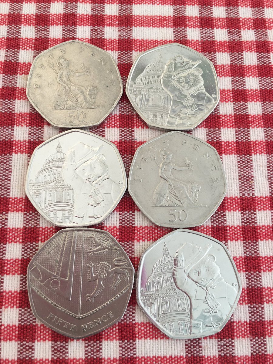 CoinsGoodwin's tweet photo. Today’s change: 📷. Still no luck finding a Brexit 50p! Just lots of bears! #checkyourchange #paddingtonbear #50p #coincollecting https://t.co/MZYiFZk4vG