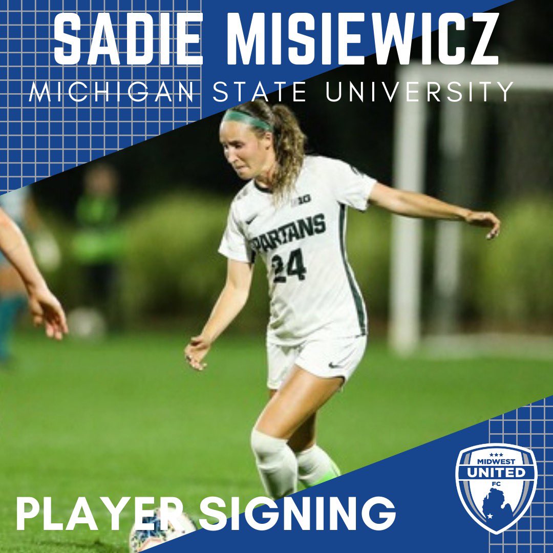 mufcusl's tweet photo. 🚨 PLAYER SIGNING 🚨 Midwest United FC has signed Sadie Misiewicz for the 2020 Season!  Sadie is a former defender from Michigan State and GRFC.  Welcome, Sadie! @UWSSoccer https://t.co/XICpGGwulG