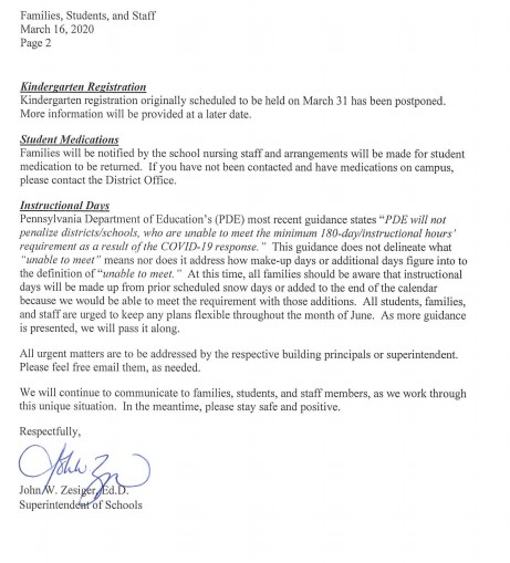 Parents, Students and Community Members, 

Please see letter regarding important information from MVSD Superintendent Dr. <a href="/JohnZesiger/">Dr. John W. Zesiger</a> on the recent school closure:
