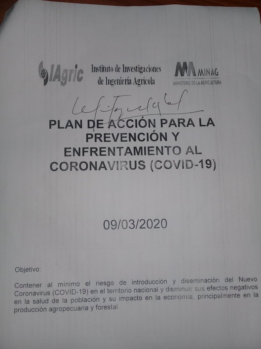 El IAgric se suma a la prevención del COVID-19, con el objetivo de contener al mínimo el riesgo de introducción y diseminación del Nuevo coronavirus en el territorio nacional y disminuir sus efectos negativos en la salud y su impacto en la economía.