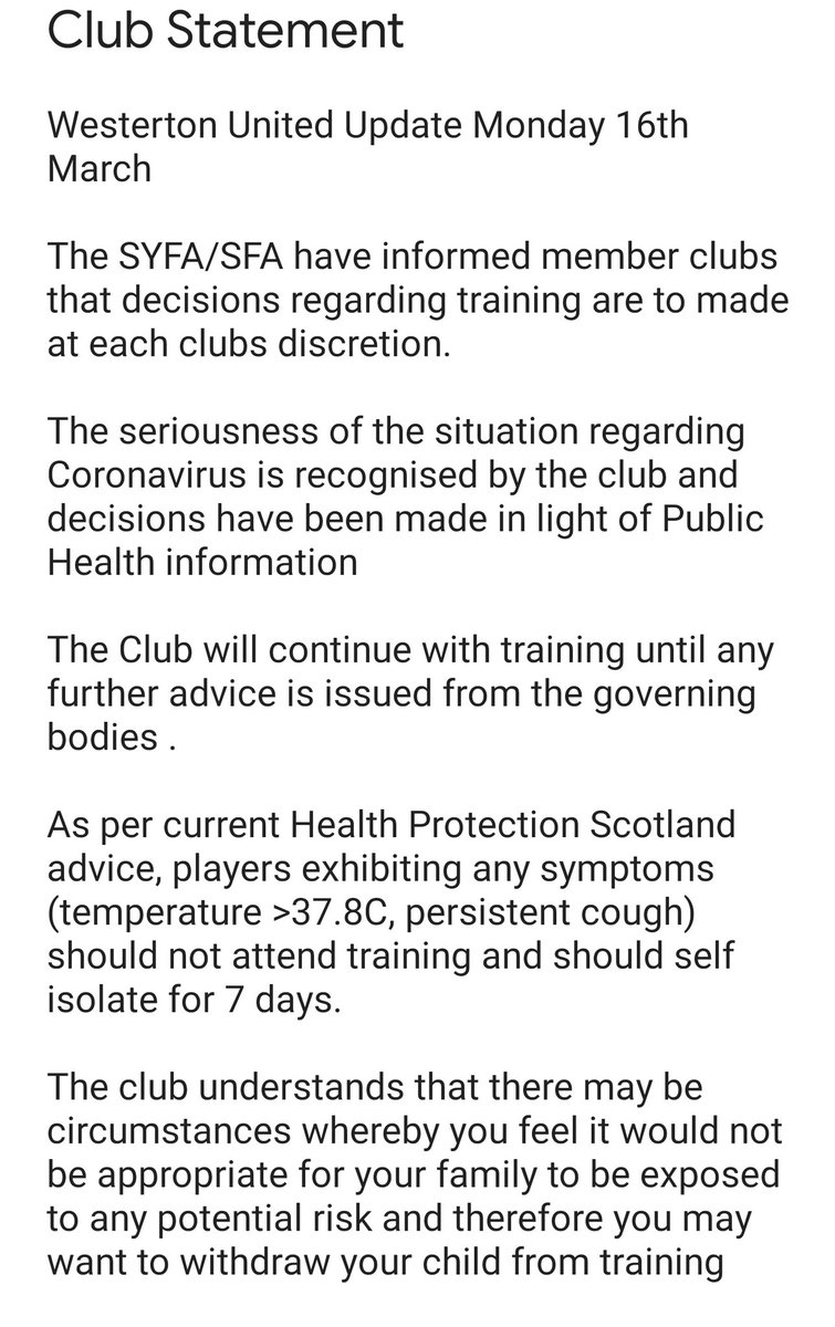 WestertonUnited's tweet photo. 📢 UPDATED CLUB STATEMENT 📢 https://t.co/Ol85Tf5BU9