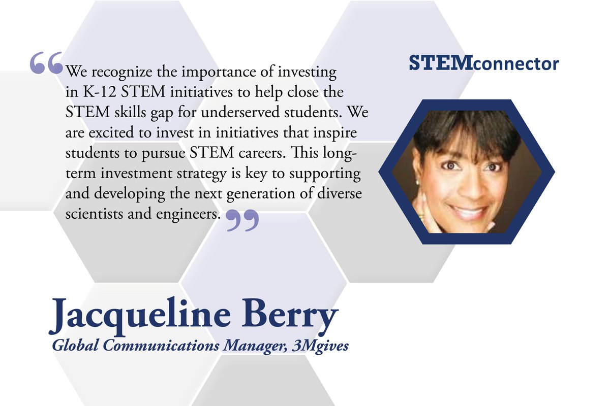 STEMconnector's tweet photo. Here's Jacqueline Berry of @3M stating the importance of investing in meaningful K-12 STEM initiatives that help empower students to pursue STEM careers. #STEM https://t.co/zZLSNfbT4x