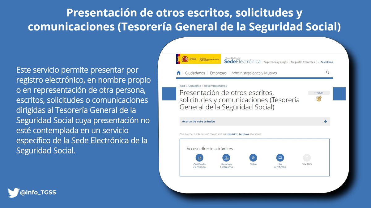 #COVID_19. La Seguridad Social cierra sus oficinas. Utiliza los servicios de SEDESS.

Si no dispones de un sistema de autenticación, realiza tus trámites en el servicio “Presentación de otros escritos, solicitudes y comunicaciones (TGSS)"

⬇️⬇️⬇️
bit.ly/2IO4Rkz