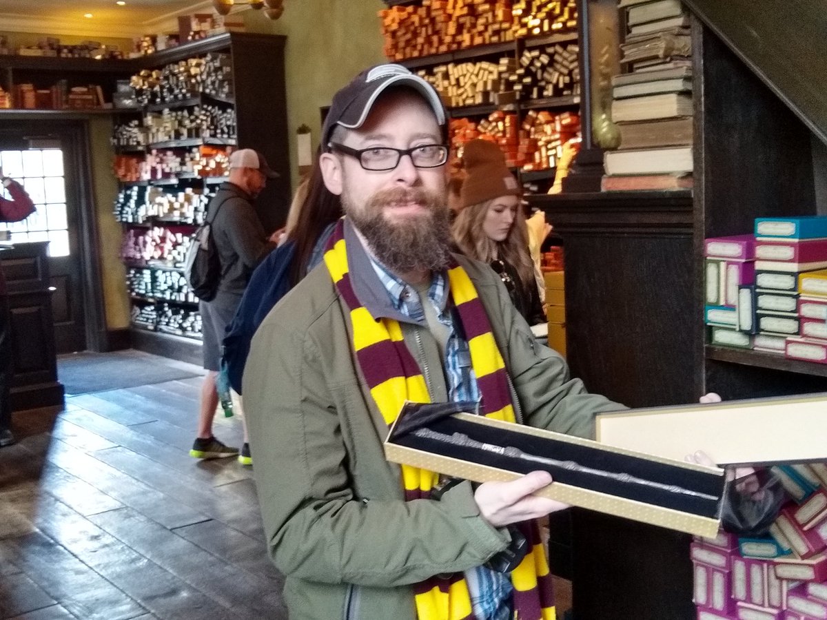 The wand chooses the wizard...#ad Apperently, the wand that resonated the most with my husband was the Elder Wand...🤣

<a href="/UniStudios/">Universal Studios Hollywood</a> #ollivanders 
#universalstudioshollywood 
#thewizardingworldofharrypotter
#anniversarytrip #travelblogger