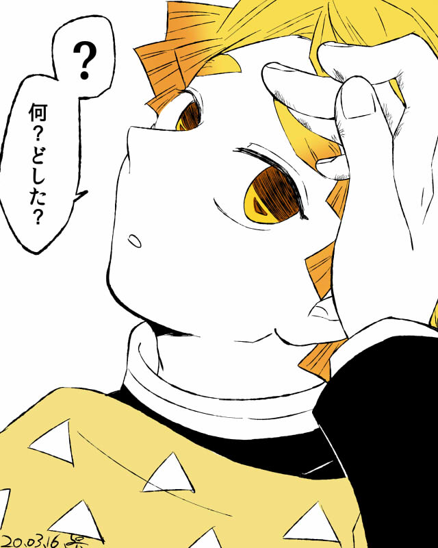 我妻の目じりのまつげがめちゃくちゃ好きなのですよっていう主張をしようとしたらおでこかわいいよねが横入りしてきた感じの絵。 