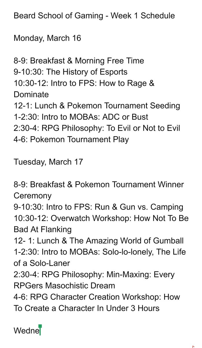 I started building out my kids' homeschooling schedule last night and my wife refuses to teach or let me teach any of this. This is 🐂💩 #homeschooling #esports