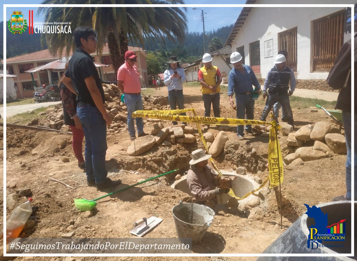 Gadch_Planif's tweet photo. SPD | Se realizó la reunión e inspección  al proyecto “Rehabilitación y Ampliación Sistema de Alcantarillado y Planta de Tratamiento Población Villa Serrano" financiado  en un  80% por el GADCH  y 20% el GAMVS, el costo total del proyecto  es de Bs. 14.296.982.
#GADCH #SPD https://t.co/LoKwuVZXrn