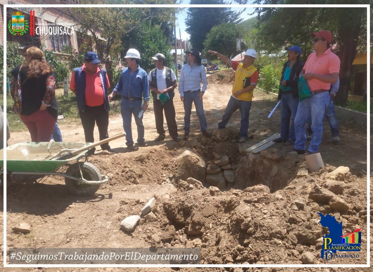 Gadch_Planif's tweet photo. SPD | Se realizó la reunión e inspección  al proyecto “Rehabilitación y Ampliación Sistema de Alcantarillado y Planta de Tratamiento Población Villa Serrano" financiado  en un  80% por el GADCH  y 20% el GAMVS, el costo total del proyecto  es de Bs. 14.296.982.
#GADCH #SPD https://t.co/LoKwuVZXrn