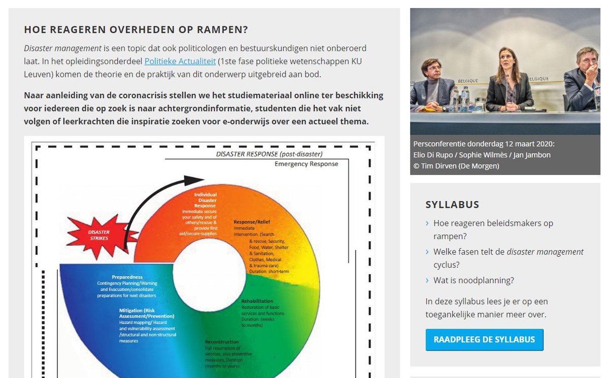 VanHeckeSteven's tweet photo. Beleid, politici en rampen: hoe zit dat eigenlijk?

Sit back. Keep (academic) distance. And be informed.

#DisasterManagement nu voor iedereen beschikbaar via https://t.co/J9K9PDyiZn

#PolitiekeActualiteit @gertjanput #coronacreative @KU_Leuven https://t.co/6gsw1qiDkD