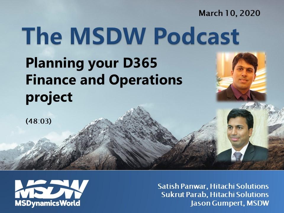 🎧 | Great podcast from the <a href="/HitachiSolUS/">Hitachi Solutions America</a> team via <a href="/msdynamicsworld/">MSDynamicsWorld.com</a> here: Planning your Microsoft <a href="/MSFTDynamics365/">Dynamics 365</a> Finance and Operations implementation.

Listen here ➡️ bit.ly/38RNqdK

#D365 #D365FO #Dynamics365 #MsDynamicsImplementation #D365Implementation