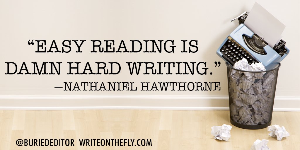 "Easy reading is damn hard writing," said Nathaniel Hawthorne. Can't argue with him today.

#MotivationMonday #WriteMotivation #AmWriting #writerslife
