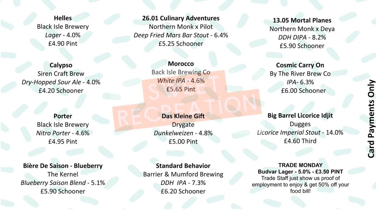 SweetRecDraft's tweet image. M O N D A Y // T A P S