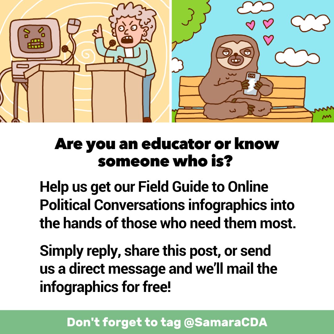 TheSamaraCentre's tweet photo. Calling all #Educators! Get a copy of our #SamaraFieldGuide infographics - just follow the instructions below and don't forget to share this post with your colleagues! #cdnpoli #CivicEducation #CdnEd #CdnEdChat https://t.co/QSK4FY03RF
