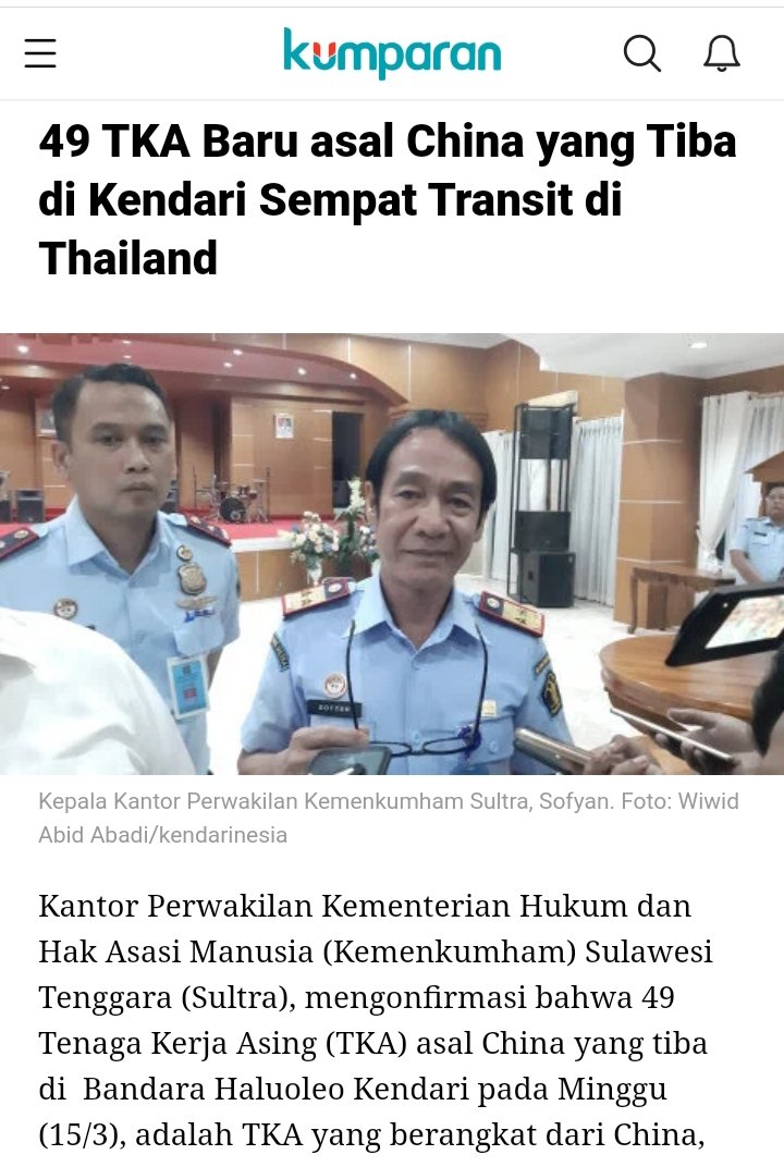 KRMTRoySuryo2's tweet photo. Tweeps,
Akhirnya Media2 Mainstream "ikut" juga ...
Kalau tadinya hanya situs2 Lokal yg berani memberitakan kebenaran, kini 2 Media Nasional sdh MENGAKUI bahwa 49 TKA yg kemarin Viral di Bandara Haluoleo itu adalah TKA Baru yg datang dari Henan via Thailand.
Bagaimana Pak Kapolda? https://t.co/1dm8mECIja