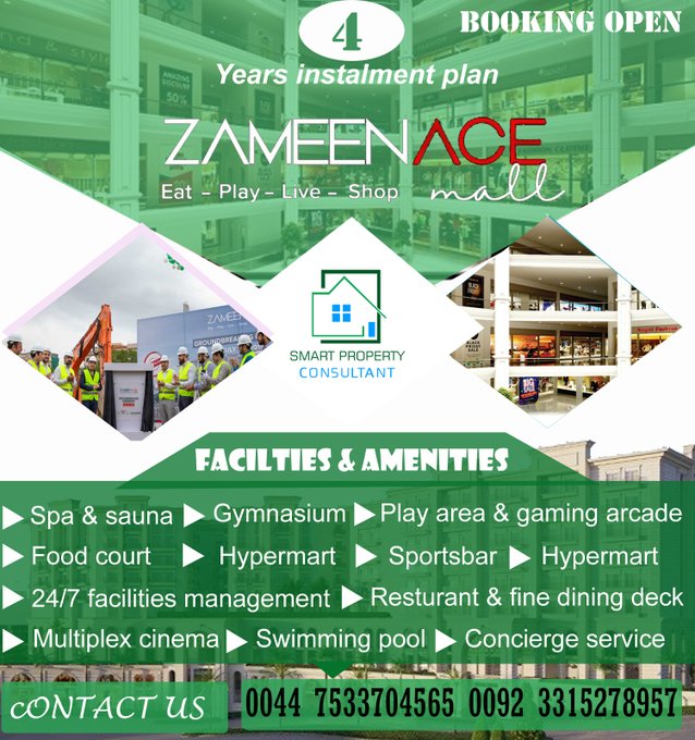 smartpropertyco's tweet photo. Zameen ACE Mall
Investments in Pakistan Islamabad.
4 years instalment plan.
#mall #apartment #hotel #ZameenACE #Islamabad 
more details contact..
0044 7533704565 00923315278957 https://t.co/jBNuHaaXW6