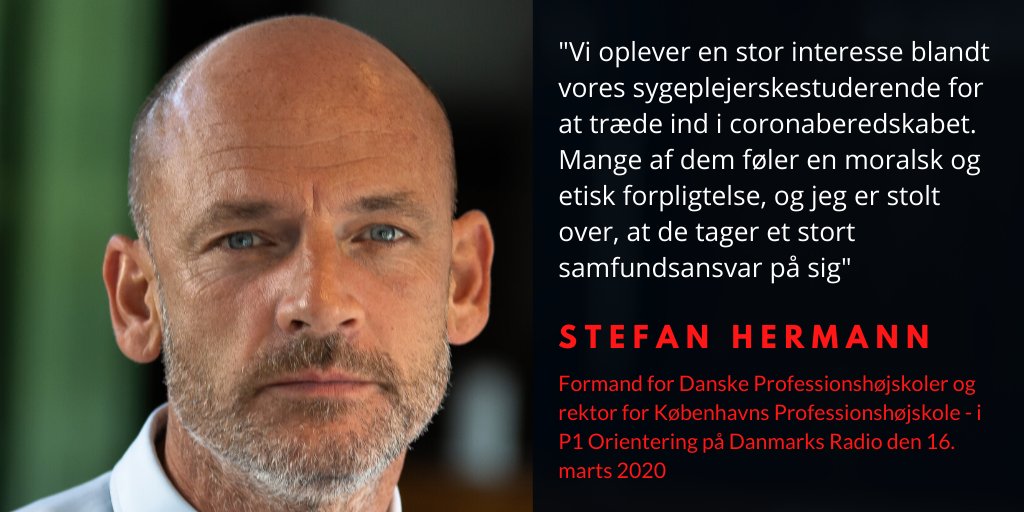 kbhprof's tweet photo. Der er 11.000 sygeplejerskestuderende i Danmark, og mange af dem kan komme til at spille en vigtig rolle i bekæmpelsen af coronavirussen, fortæller rektor @SthePol fra @kbhprof i @Orientering #uddpol #COVID19dk #dkpol #phudd #sundpol https://t.co/Ekiux1hmZ5 https://t.co/brAEijPvEa