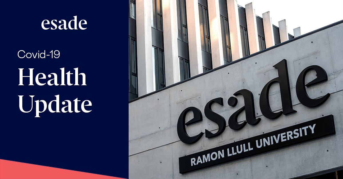 Esade's tweet photo. [1/2] In these difficult times, we would like to thank the #EsadeFaculty &amp; the #EsadeFamily for their flexibility transitioning to the #eLearning modality.

Every class will be held online until further notice as an act of social responsibility.

#EsadeAtHome #Covid_19 https://t.co/rsHcJsicwl