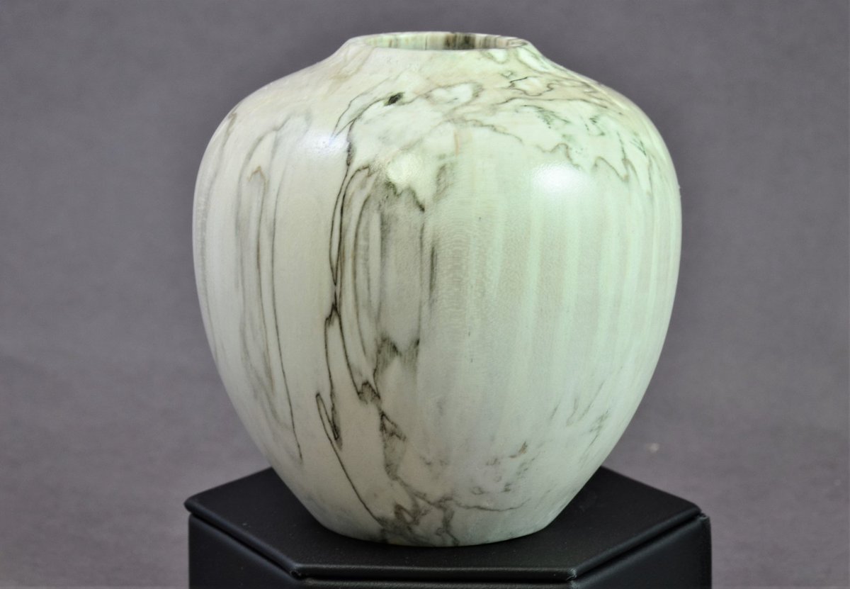 Member Gallery Turning of the Week:
"Still Beyond 'Round and Brown'" by Anthony Yakonick
Bleached silver maple. 3.5 dia
