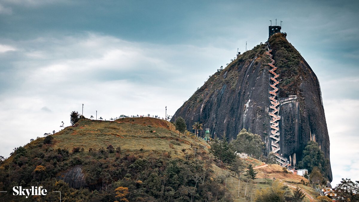 Imagine a staircase to reach the 220 meter peak of the 70 million year old rock mass! The name of this natural wonder with 659 steps located in Colombia is La Piedra!