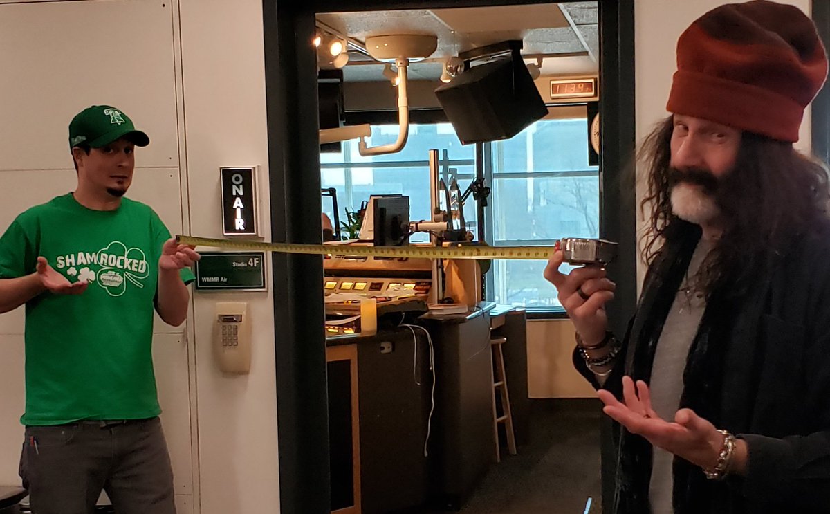 They say we should stay 6ft apart from each other, so we found a tape measure in the engineering closet for <a href="/PierreRobert933/">Pierre Robert</a> &amp; <a href="/PancakeWMMR/">Pancake</a> to "Keep 'Em Separated". #SocialDistancing
