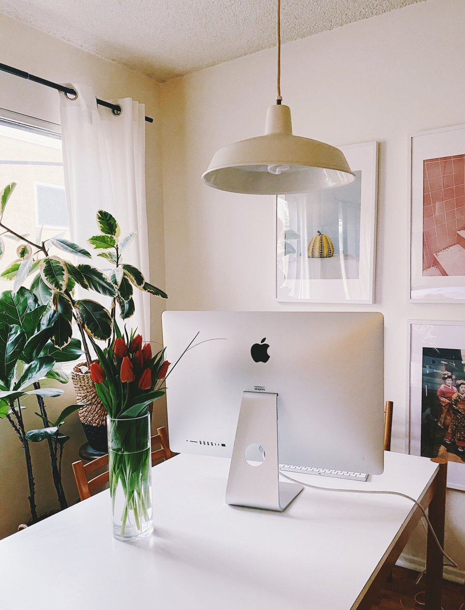 simplepractice's tweet photo. We take the health of our team &amp; community very seriously. As of last week, the SimplePractice team is working remotely to support public health and safety. We will continue to support you and the impactful work you do.

📸 Emily, Lead Visual Designer, shares her home workspace. https://t.co/KnEGCs0ALQ