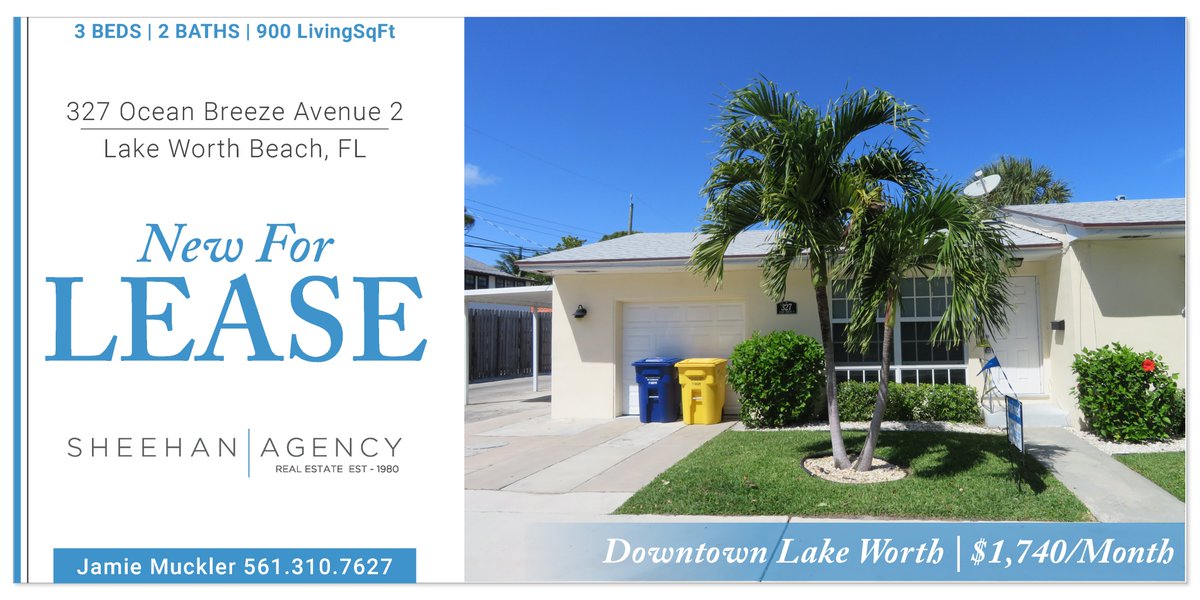 NEW FOR LEASE!
Downtown Lake Worth!
327 Ocean Breeze Avenue 2, 
Lake Worth Beach, FL
#lakeworth #lakeworthrealestate #lakeworthhomes #palmbeach #palmbeachcounty 
#lease #newtomarket #forlease #forrent #newtolease #newtorent #homeforrent #homeforlease
#annualrental #annuallease