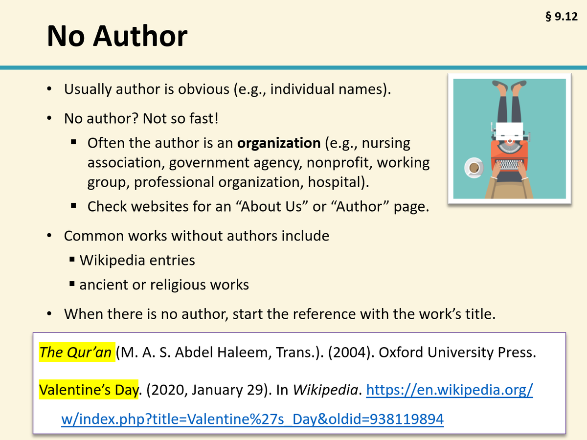 apa citation of websites with no author