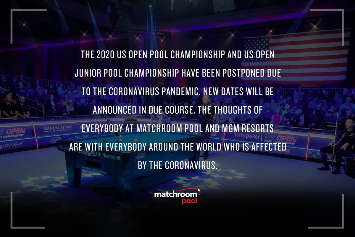 USOpenPool's tweet image. 📰 Statement on the US Open Pool Championship and US Open Junior Pool Championship.

Full statement 👉 bit.ly/3d5VASP