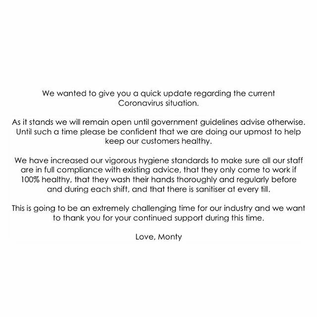 From the team at The Montpelier regarding the current situation. Take care everyone. ift.tt/2wd1HnN