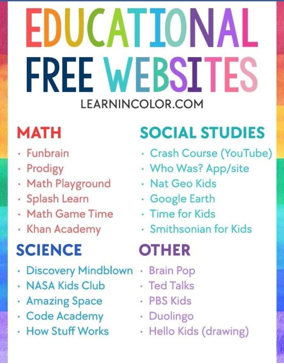 Here are some awesome websites to keep your kids learning over the next couple weeks! Sit down with them. You won’t be disappointed. :)