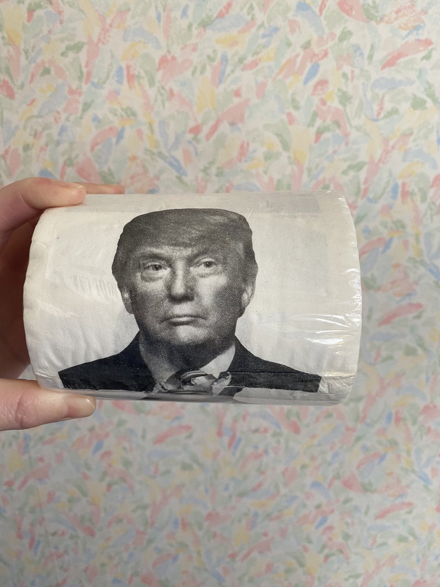 amininni4's tweet photo. In retrospect, this trump toilet paper that Ben bought me as a gag gift for Xmas not only aged well but feels like an eerie prediction of what was to come #ToUseOrNotToUse #DesperateTimesCallForDesperateMeasures https://t.co/QCj1tAOgF0