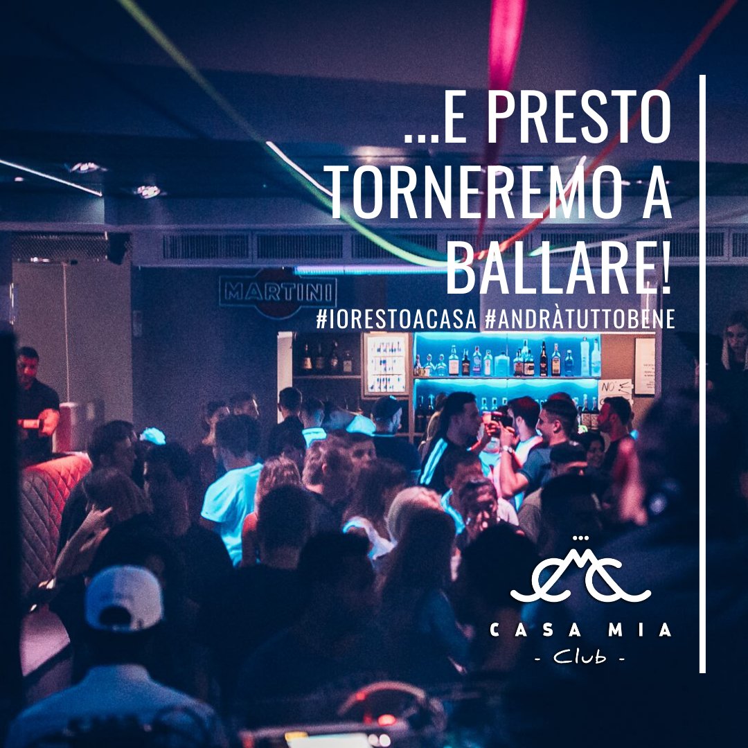 CasaMiaClub's tweet photo. Tenete duro amici e presto torneremo a ballare!
#iorestoacasa #andràtuttobene https://t.co/51cW19rSuc