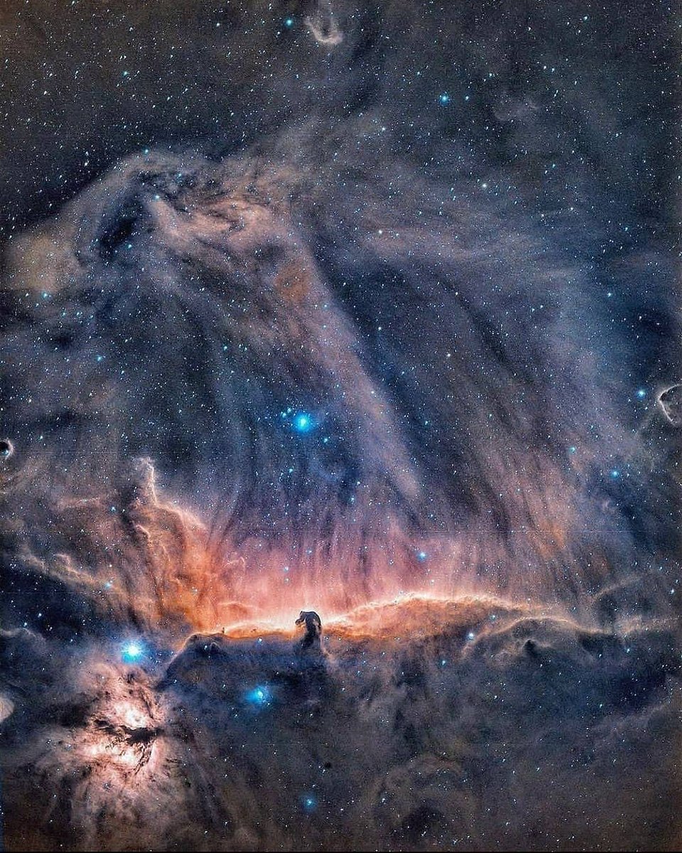 semestasains's tweet photo. The HORSEHEAD NEBULA, 1500 thn cahaya dari Bumi.

Merupakan bagian dari Orion Molecular Cloud Complex, zona penghasil bintang baru.

Sangat indah dan sangat mudah dikenali dari bentuknya yg mirip kepala kuda. https://t.co/P5sFRtXMDD