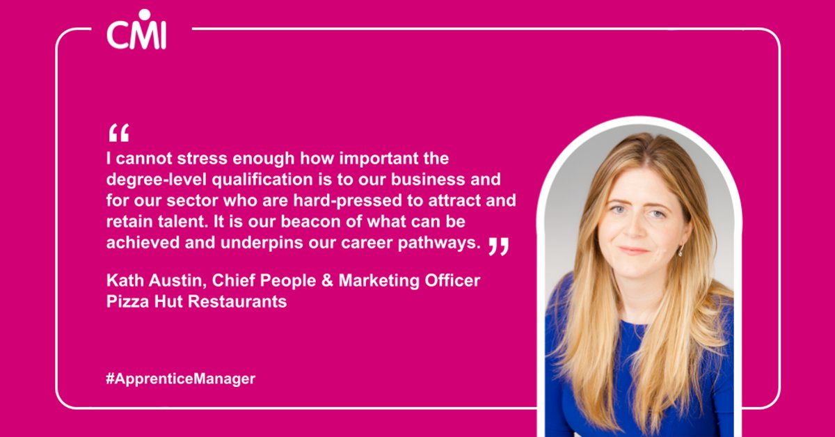 cmi_managers's tweet photo. For years, degree level Apprenticeships (first for the restaurant industry) has been open to all @pizzahutuk, @PizzahutUkTeam employees and Apprentices. https://t.co/6ljPLjSjlg #ApprenticeManager #BetterManagers https://t.co/vV2InaD4ne