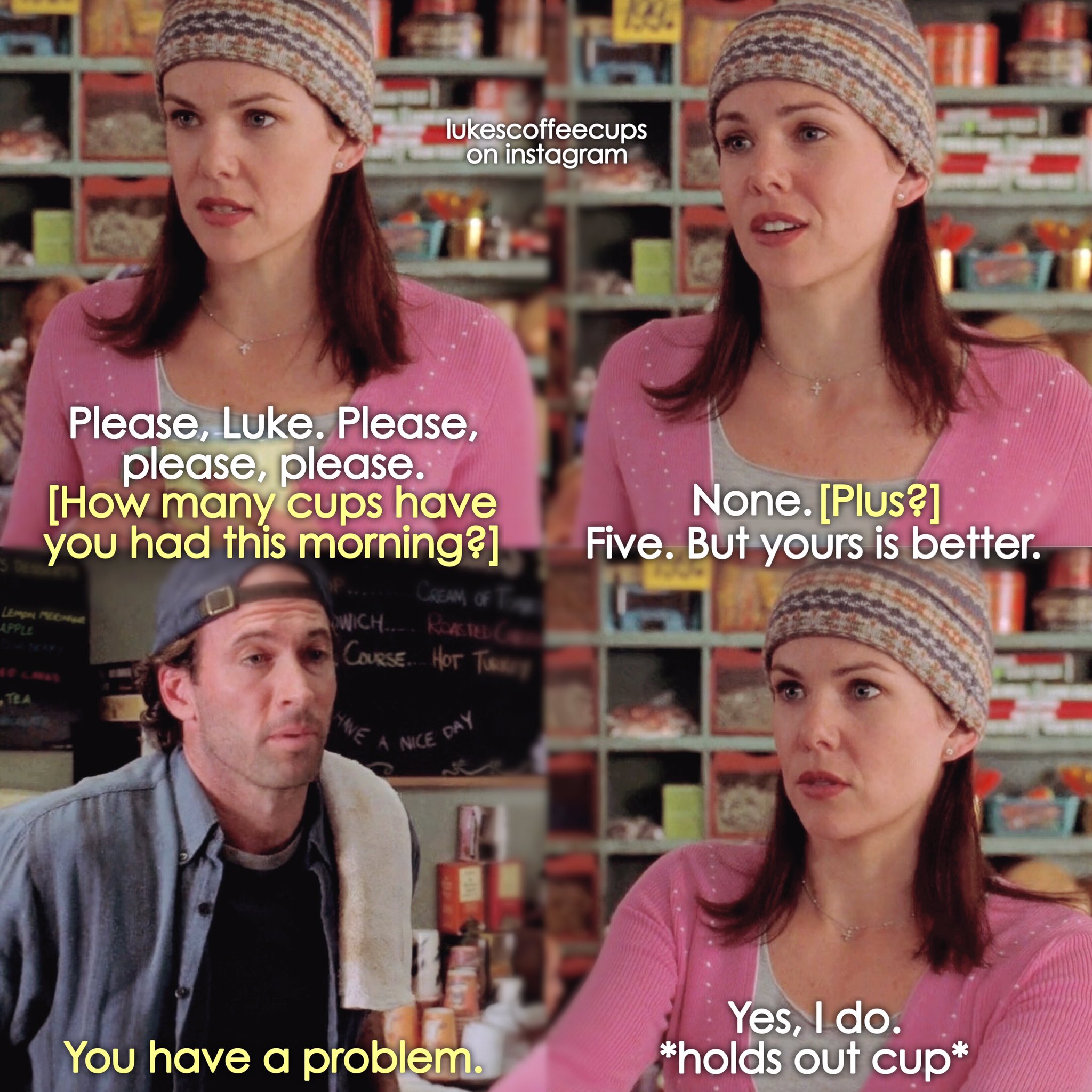 Lorelai wouldn t be lorelai without lauren graham or her coffee obsession. happy birthday, 
