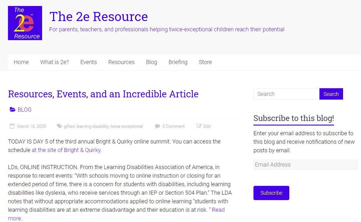 NEW BLOG ITEMS: Pointers to an incredible article by Greta T's mother; resources; events; and more. #2ekids 2eresource.com/2020/03/16/res…