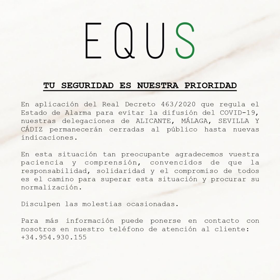 EQUSsl's tweet photo. ¡Cerramos temporalmente! 
En EQUS decidimos quedarnos en casa para garantizar la seguridad de nuestros trabajadores. 
Cerramos todas nuestras delegaciones para volver a la normalidad lo más pronto posible.

#yomequedoencasa https://t.co/dWKUYW84ZU