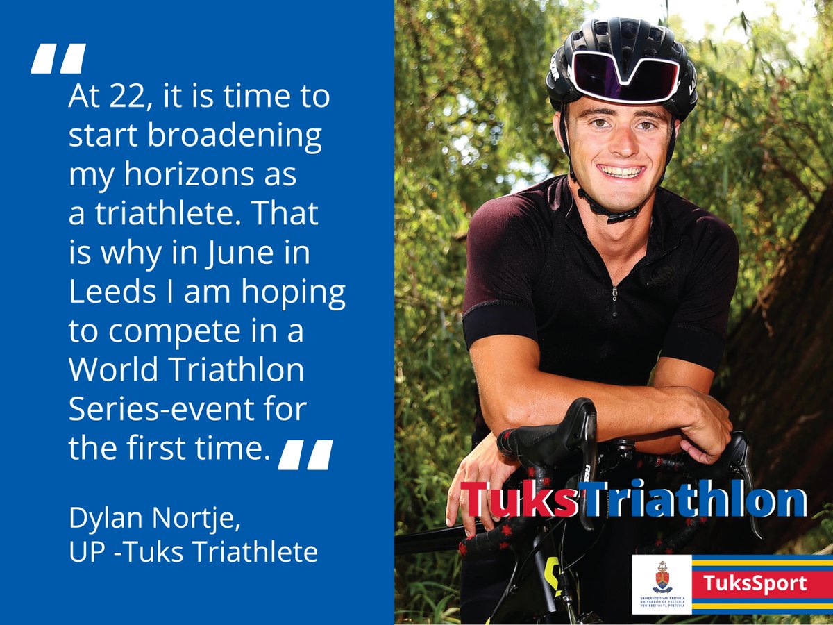 #TuksTriathlon: MONDAY MOTIVATION

💬 "At 22, it is time to start broadening my horizons as a triathlete. That is why in June in Leeds I am hoping to compete in a World Triathlon Series-event for the first time."

— <a href="/DnNortje/">Dylan Nortje</a> of <a href="/UPTuks/">University of Pretoria</a>

#Elevate2Greatness 🌟💡
