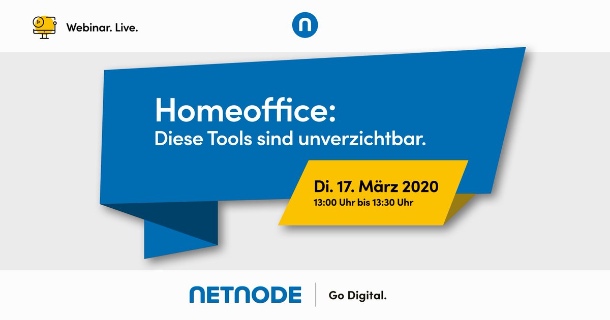 Für alle die zum ersten Mal im Homeoffice gestrandet sind. Wir machen ein Webinar zum Thema Homeoffice und die benötigten Tools für die erfolgreiche Zusammenarbeit.
Jetzt anmelden: netnode.ch/events/webinar…