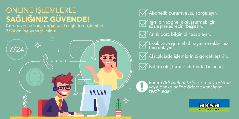 AKSAOVAGAZ's tweet photo. #Koranavirüs'ün yayılma riskini en aza indirmek için doğal gazda tüm işlemlerinizi 7/24 online olarak güvenle gerçekleştirebilirsiniz. Detaylı bilgi için: https://t.co/5VUppBo53m
#COVID19 #doğalga #aksa https://t.co/ytqWO7HCWu