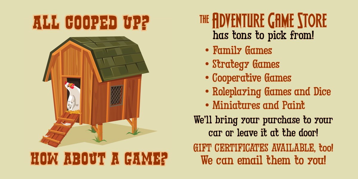 AGSsouthFL's tweet photo. Does it look like you're going to be stuck at home for a while? Tabletop games and miniatures painting are great ways to pass the time! Please let us help you! We're all in this together! https://t.co/U1S7vtr7Ih