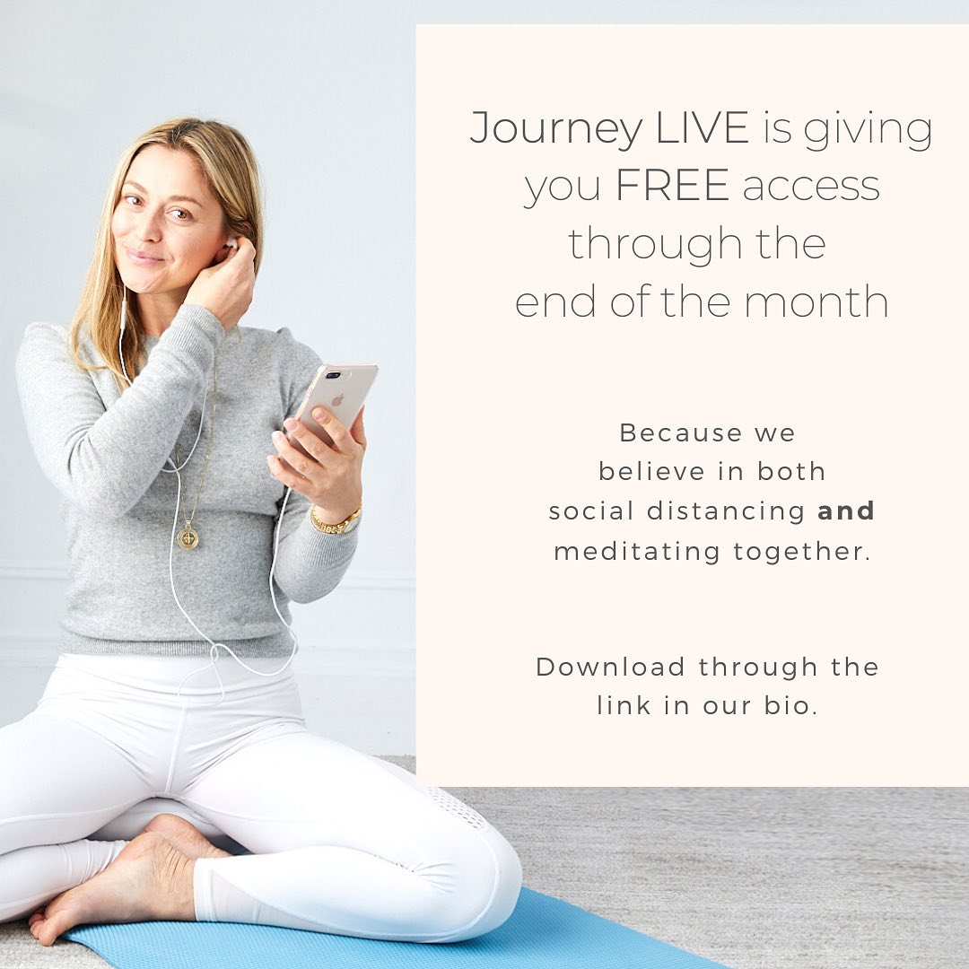 journeymeditate's tweet photo. We're offering FREE access to Journey LIVE this month because we believe we need to come together in community for more calm and peace of mind. Join us! #meditation #SocialDistancing #BetterTogether 
Share this link for new members to sign up for for free: https://t.co/SsfKcpAdTh https://t.co/CqrYOoNP8y