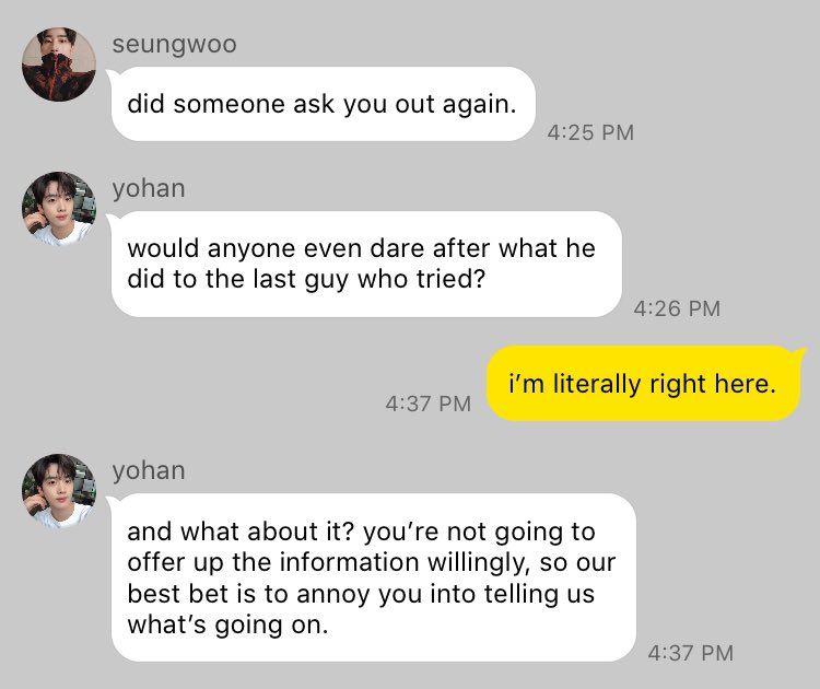 ➳ yohan’s always nosy.