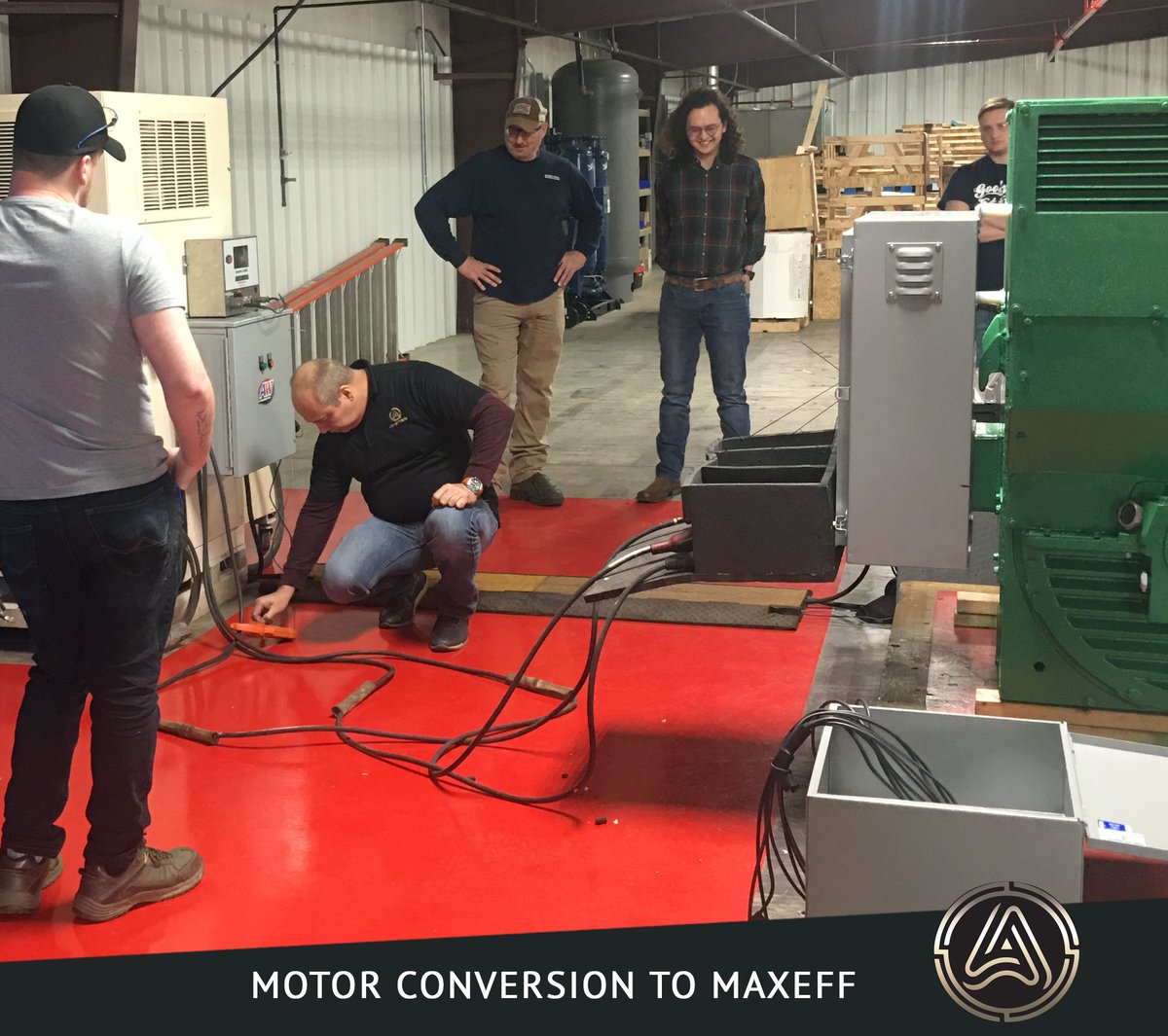 Adventech1's tweet photo. Check out this motor that was converted with our Maxeff technology. This 700 HP, 2 pole, 2300 Volt motor is now only pulling 13 amps at no load!
#adventechsolutions #maxeffmotor https://t.co/PZTfMsdDFf