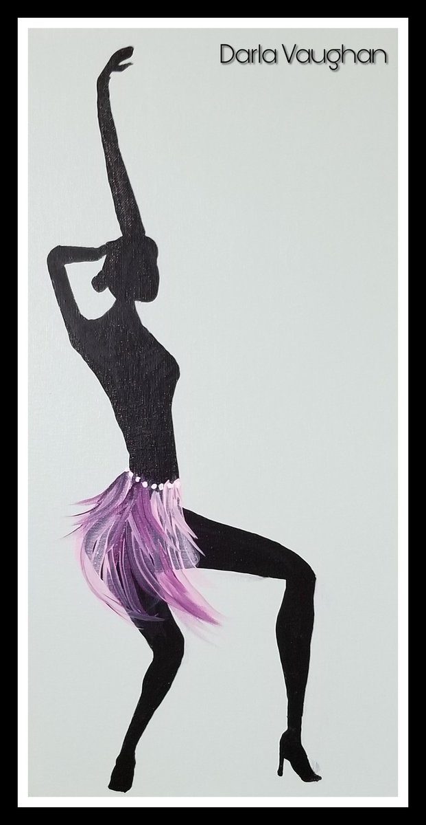 she's graceful~
her body
undulating 
each lyric
she's curves
of woman
her body
swishes 
she's art
a shimmy
silhouette 
he's captured
(Art by D Vaughan) #TastyPoem #amwriting