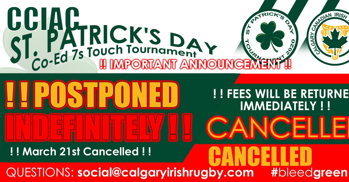 Calgary_Irish's tweet photo. Stay safe out there everyone, be kind to each other!

#bleedgreen #CCIAC2020 https://t.co/I50Ffsoiap