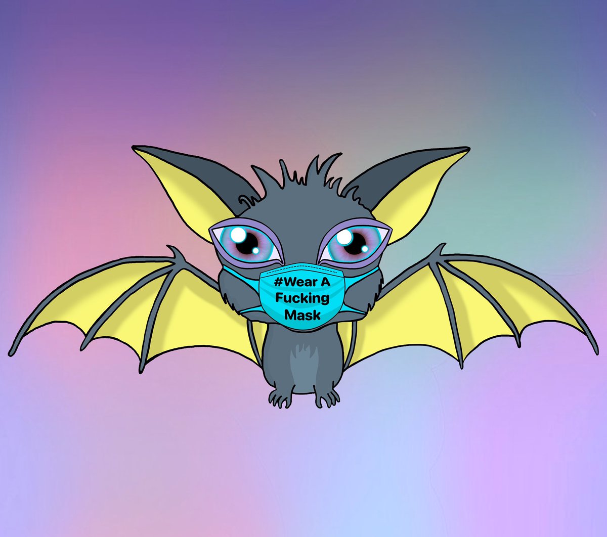 If we can do it, so can you! 💜🦇🦠 #WearAFuckingMask 😷 #psa let’s stop the spread #coronavirus #COVID19 #CoronaBabies 
(not for sale or commercial use)