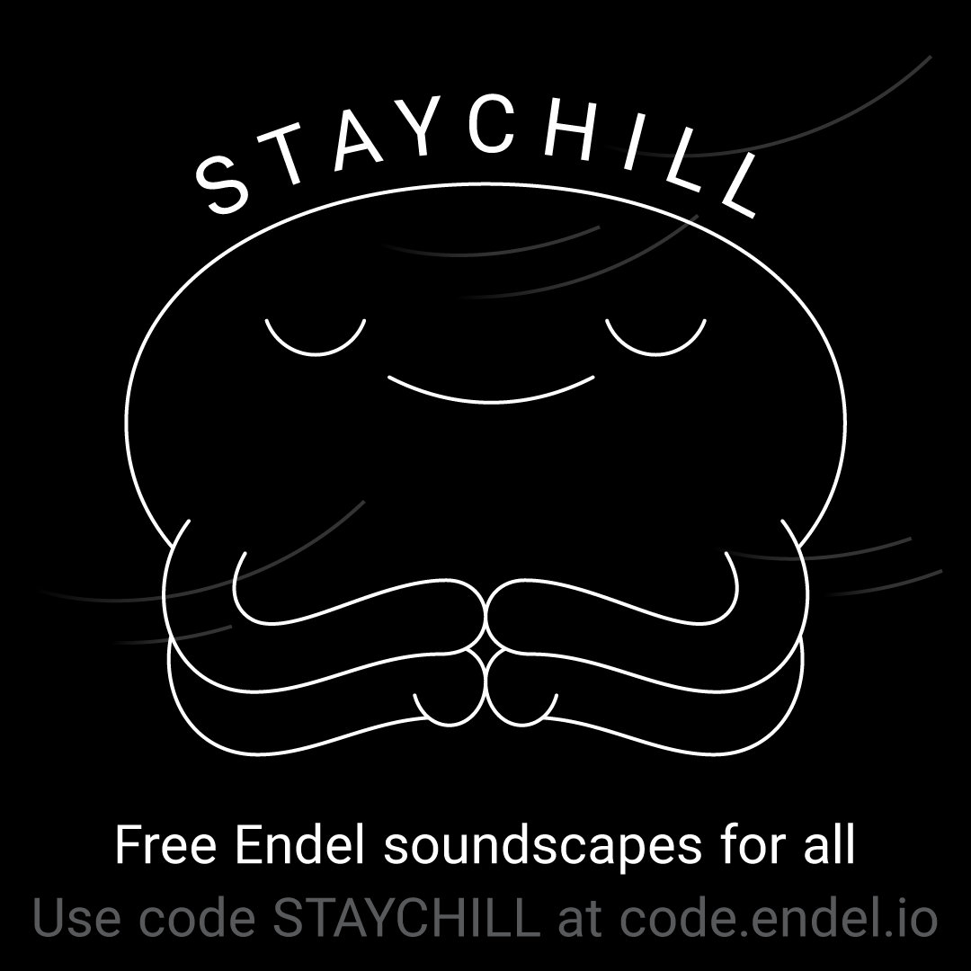 Being a stress-reduction technology, we can’t stay aside. We have decided to give Endel to as many people as possible — feel free to share the 1-month free subscription code STAYCHILL with family, friends, and strangers.

Activate the code at code.endel.io/?code=staychill