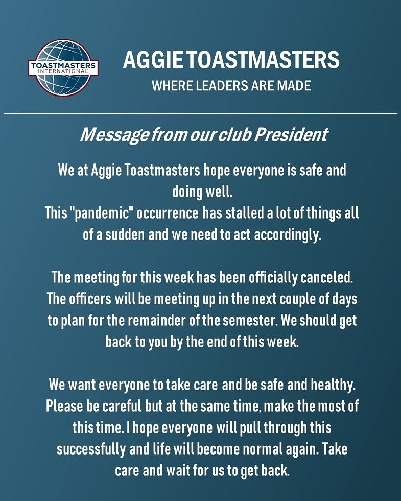 Aggie Toastmasters (@agtoastmasters) on Twitter photo 